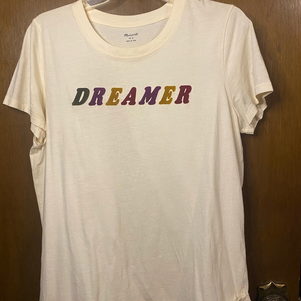 Madewell tshirt off-white velvet DREAMER shirt, large